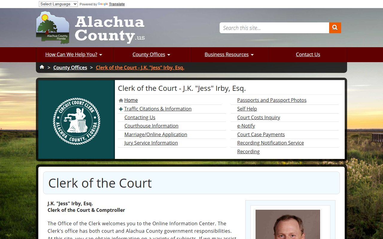 Alachua County Divorce Decree source screenshot