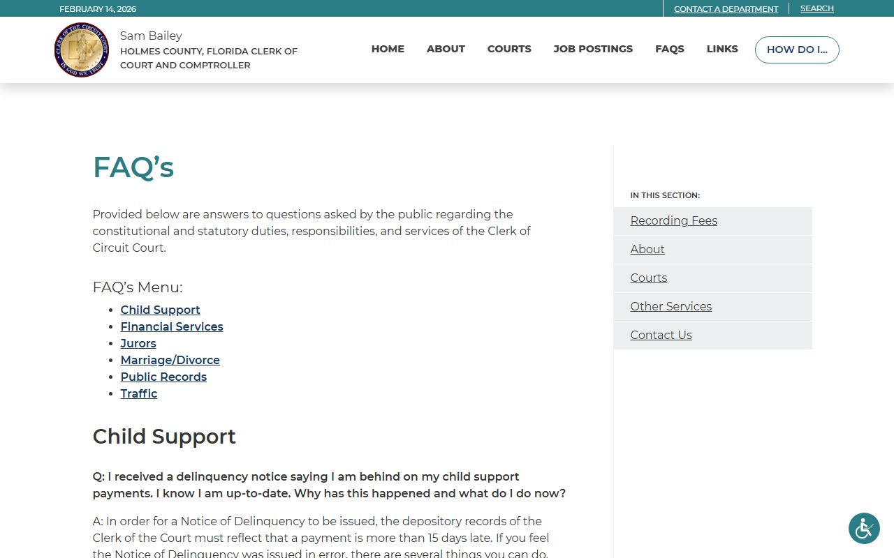 Holmes County Divorce Decree source screenshot